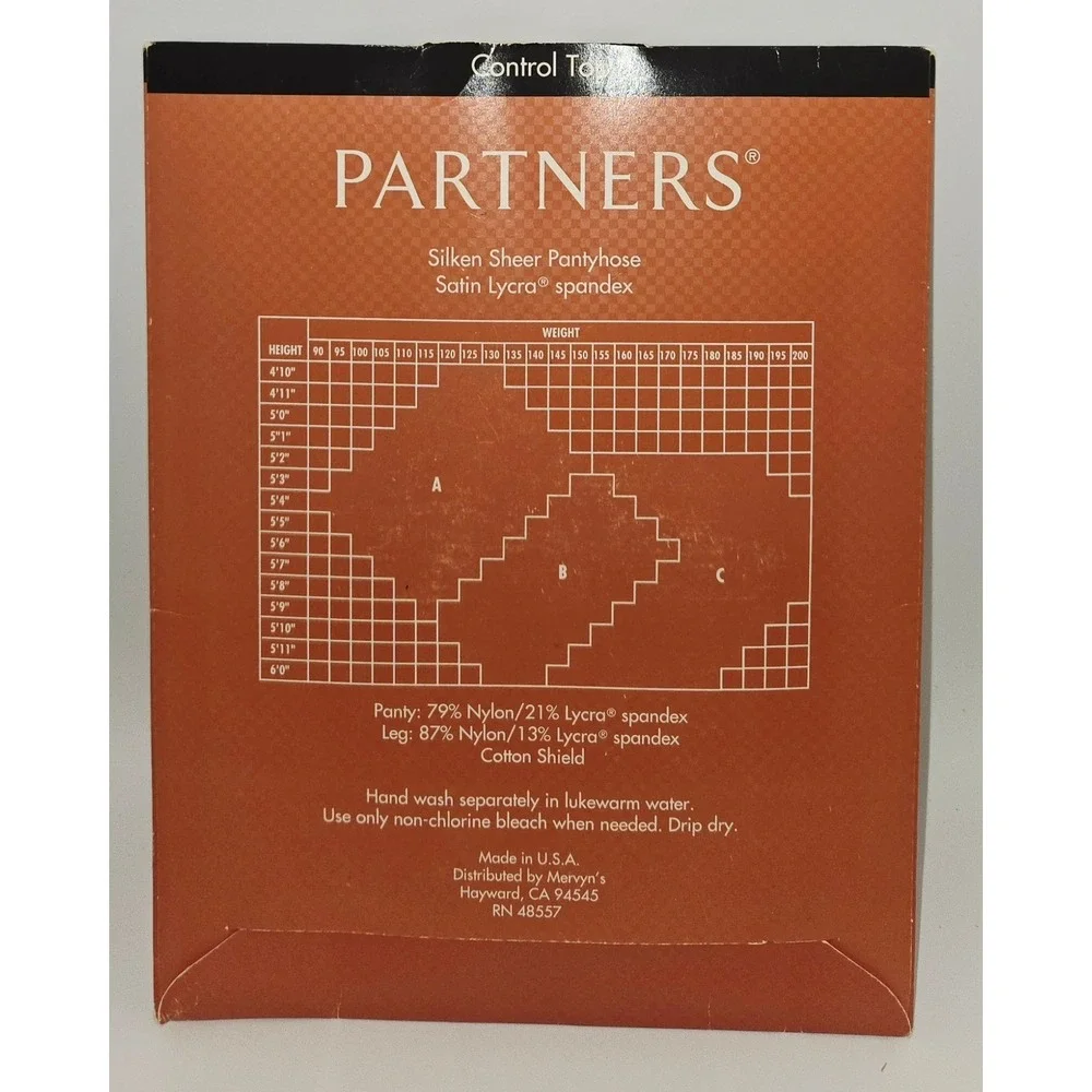 Partners by Mervyns Silken Sheer Control Top Pantyhose Size B Pewter 605 NIP